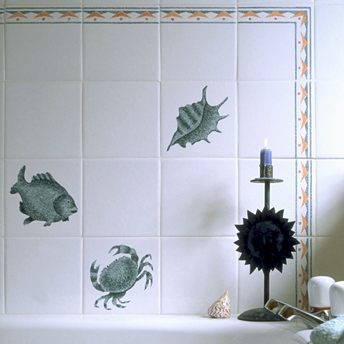 Hand Painted Tiles - Fruits De Mer