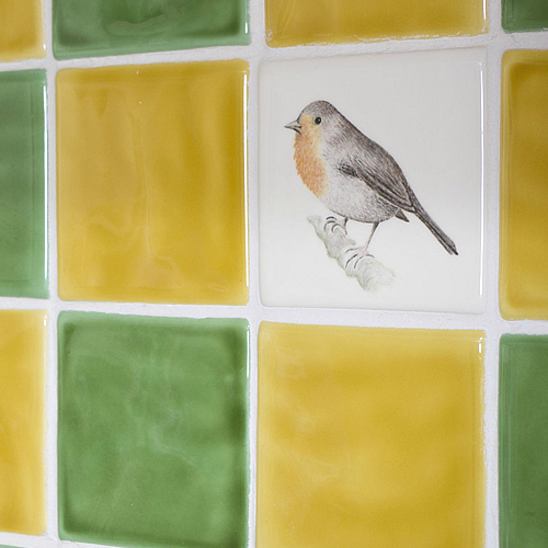 Hand Painted Tiles - Garden Birds