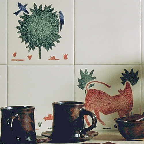Hand Painted Tiles - Les Animaux