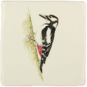 Hand painted Tiles - Greater Spotted Woodpecker - Tiles of Stow